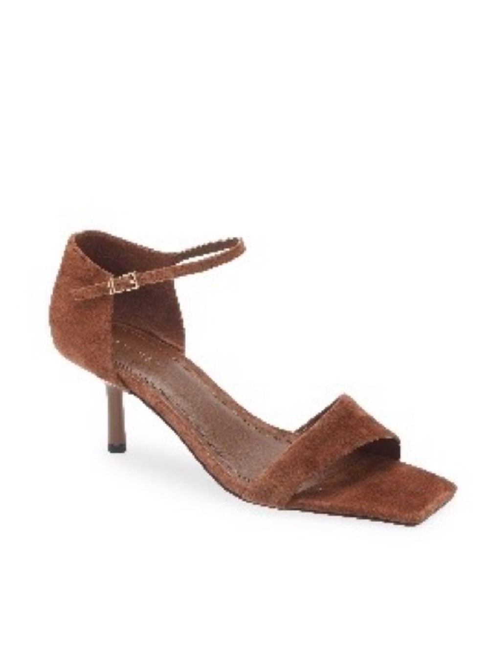 Brown Suede Ankle-Strap Women's Sandals